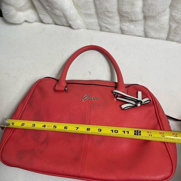 Guess bright orange satchel/Shoulder bag with gold tone hardwares. - Picture 13 of 16